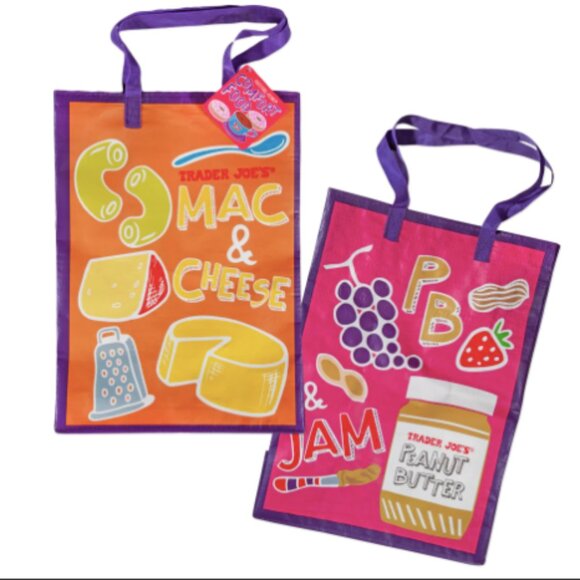 NEW Trader Joe's Reusable comfort food design grocery Bag - Picture 1 of 14